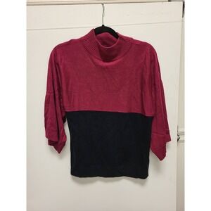 Larry Levine Color Block Sweater Womens Small Petite SPT‎ Ribbed Knit Top